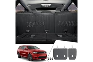 JOULARISE Kick Mats Backrest Mats for 2016-2025 2026 Dodge Durango 7 Seats Bench Seat Car Mat Accessories, All Weather TPE Seat Back Covers Protector SXT GT RT(7 Seats 2nd Row Kick Mats)