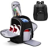 DSLEAF Bowling Ball Backpack for One Ball and Shoes, Bag Only | Padded Bottom Ball Space &amp; Separate Side Shoe Pocket, Padded Shoulder Strap and Cushioned Lumbar for Comfort
