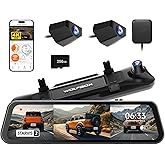 WOLFBOX G900 Tripro Bumper Version 3 Channel 4K Mirror Dash Cam, 8MP STARVIS 2 IMX678 Night Vision, 4K+2.5K+1080P Front and R