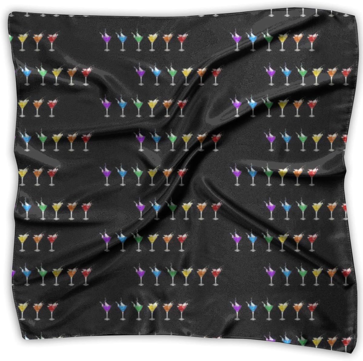 Multi-Colors Design Square Satin Womens Neck Head Scarf Scarves Martini Evening
