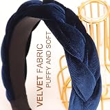 DRESHOW Velvet Braided Headbands for Women Criss Cross Elastic Hair Hoop view 4