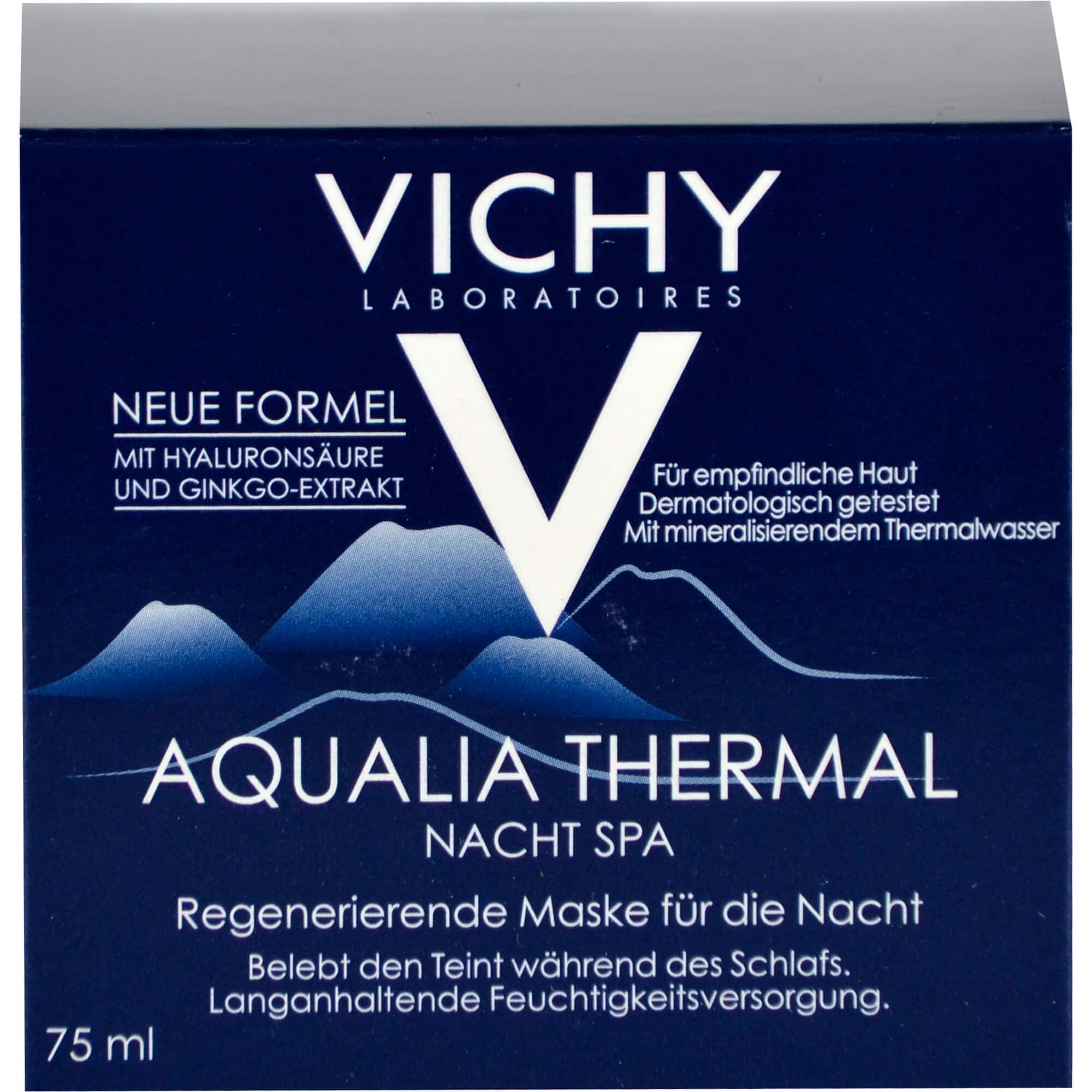 Vichy Aqualia Thermal Night Moisturiser & Mask, Enriched with Hyaluronic Acid, Deep Hydration, 50ml