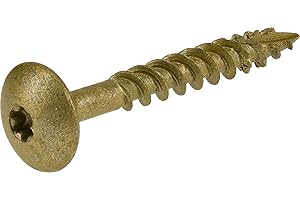 Power Pro 47867 Lag Screws, 1/4" x 2", Star Drive Construction Lag Screws, Rust Resistant, Ceramic Coated Bronze, 1lb Box, 50 pcs