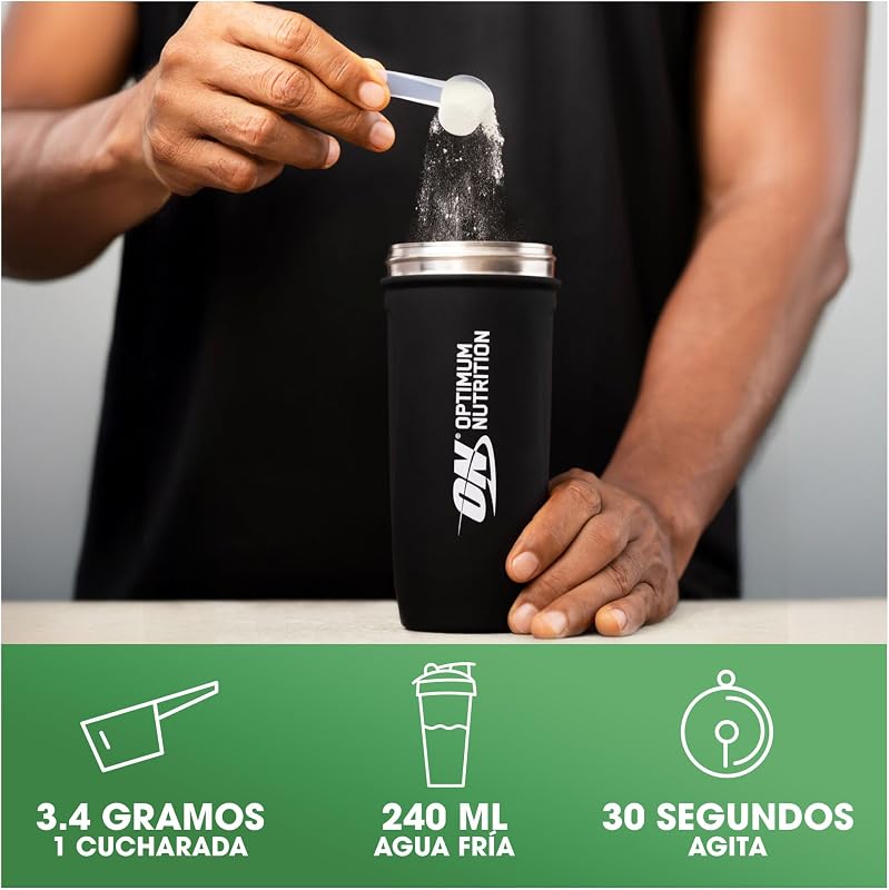 Pó de creatina micronizada optimum nutrition, pó de monohidrato de creatina 100% pura para desempenho e força muscular, shake de proteína sem sabor, 186 porções, 634 g