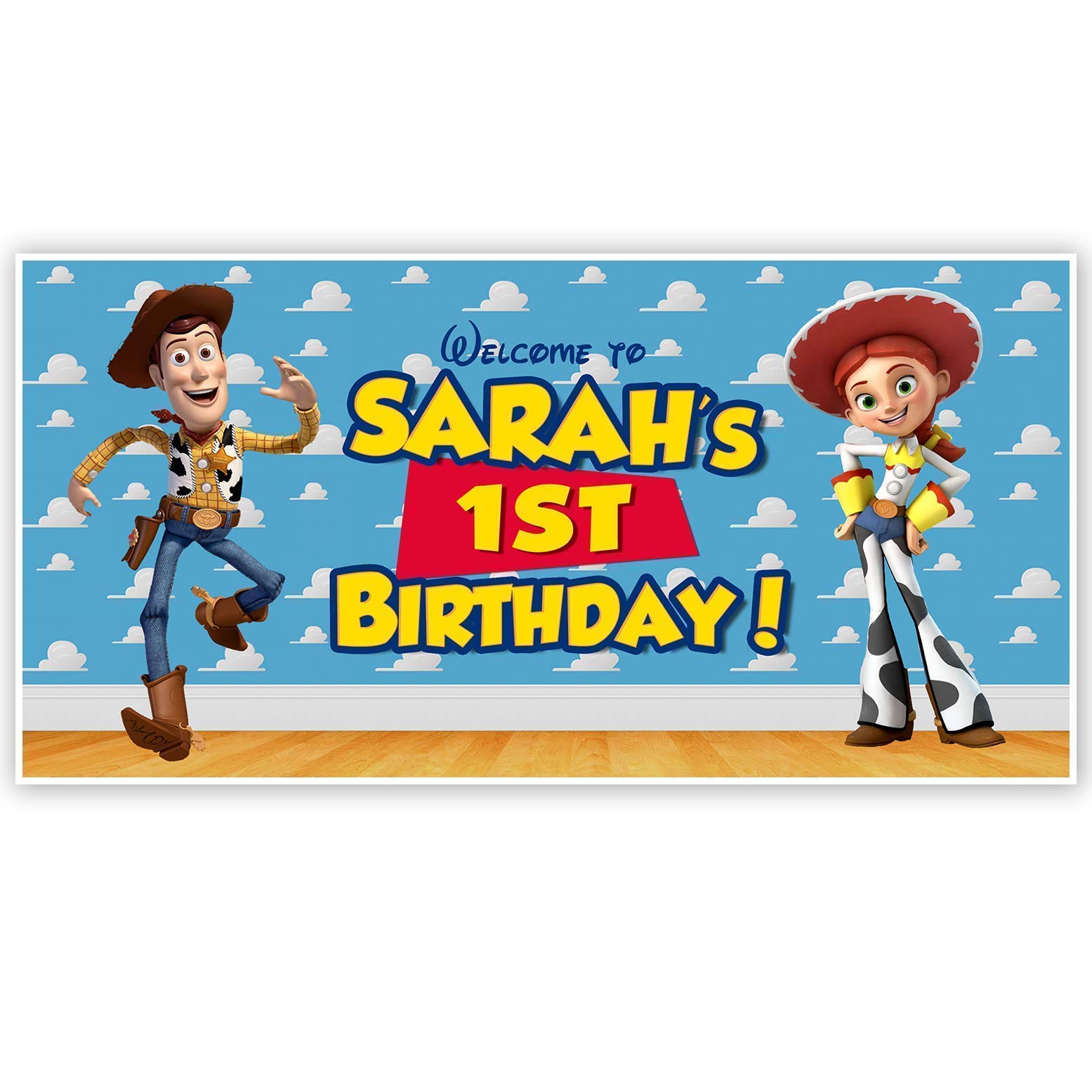 Toy Story Woody and Jessie Personalized Birthday Banner
