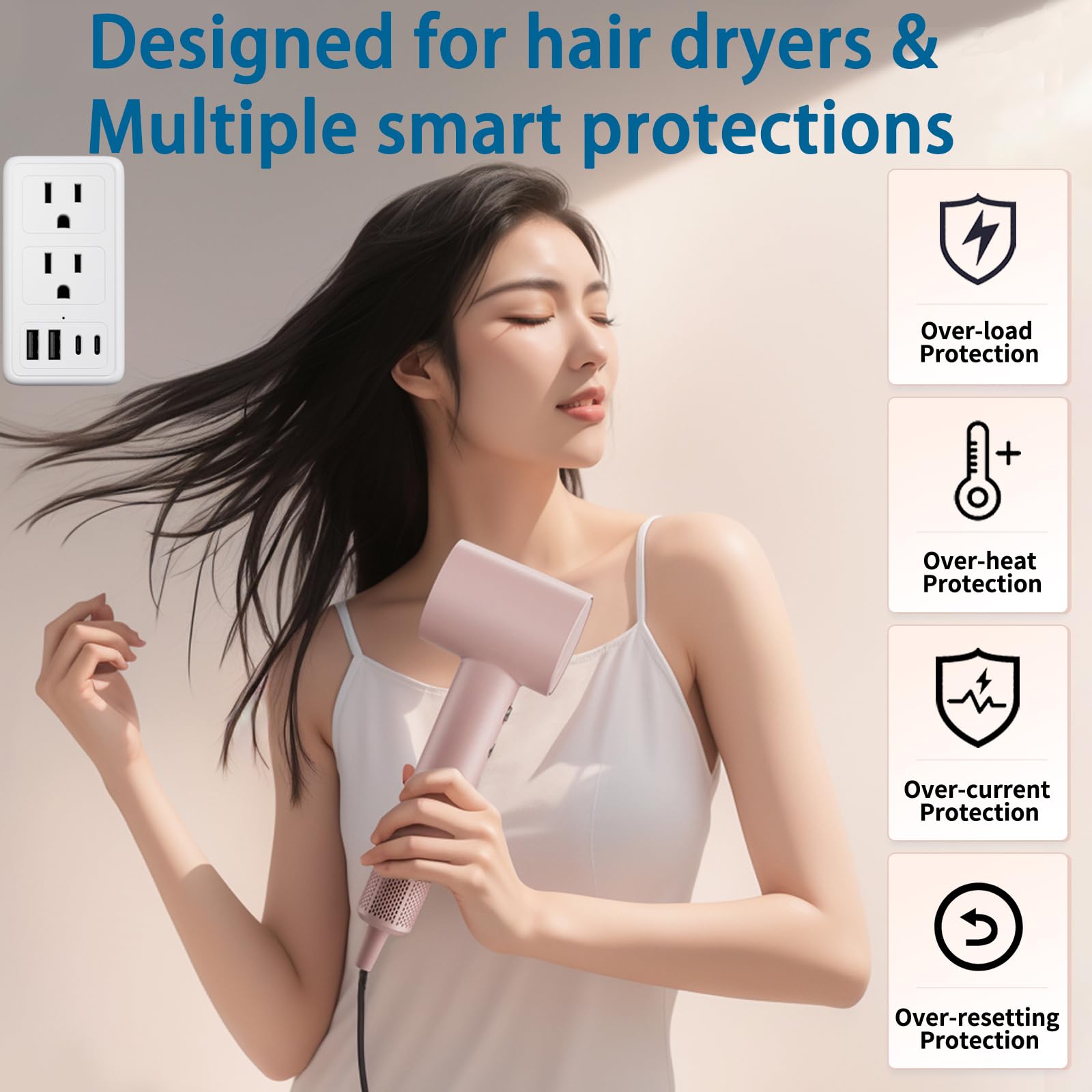 2000W 220V to 110V Voltage Converter US to Europe, Power Converter European Travel Converter for Hair Dryer