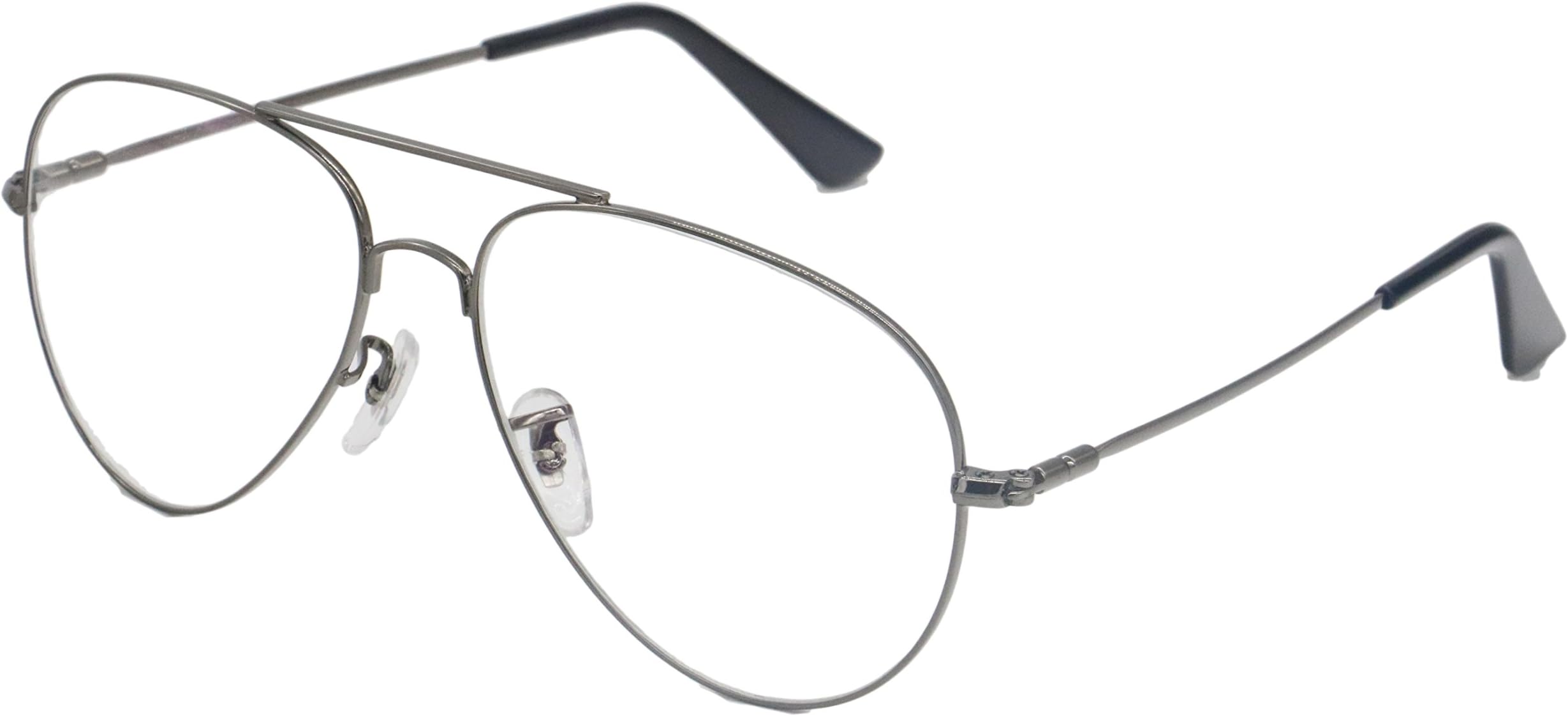 Simvey Classic Retro Oversized Aviator Glasses Clear Lens Memory Metal Frame UV400