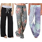 ccko Women's Comfy Casual Stretch Pajama Pants Tie Dye Drawstring Palazzo Lounge Pants Wide Leg for All Seasons