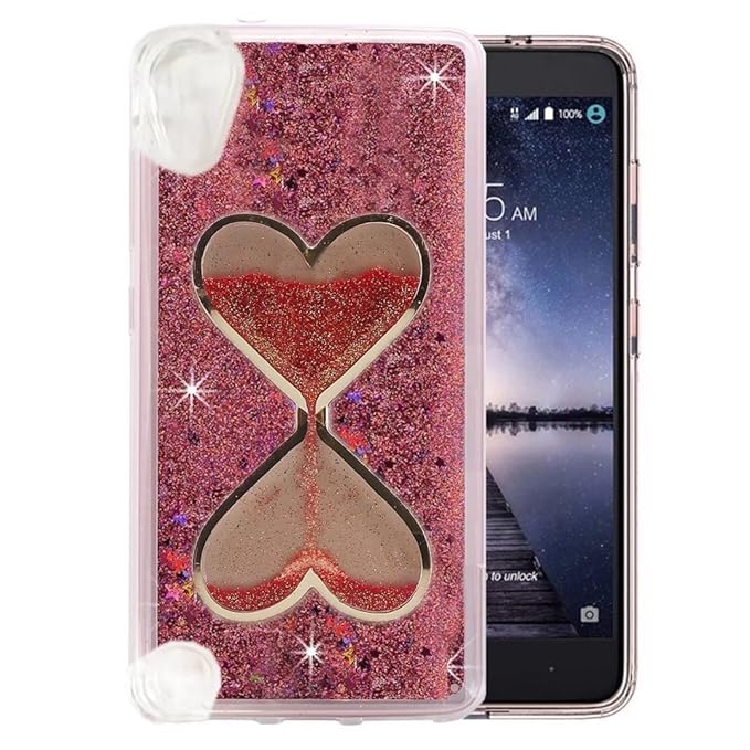 Htc Desire 626 Htc 530 Case Qkke Wine Glass Diamond Series 3d Glitter Bling Hearts Flowing Liquid Star Clear Hard Case For Htc Desire 626 Htc 530 Hourglass Pink Amazon In Electronics