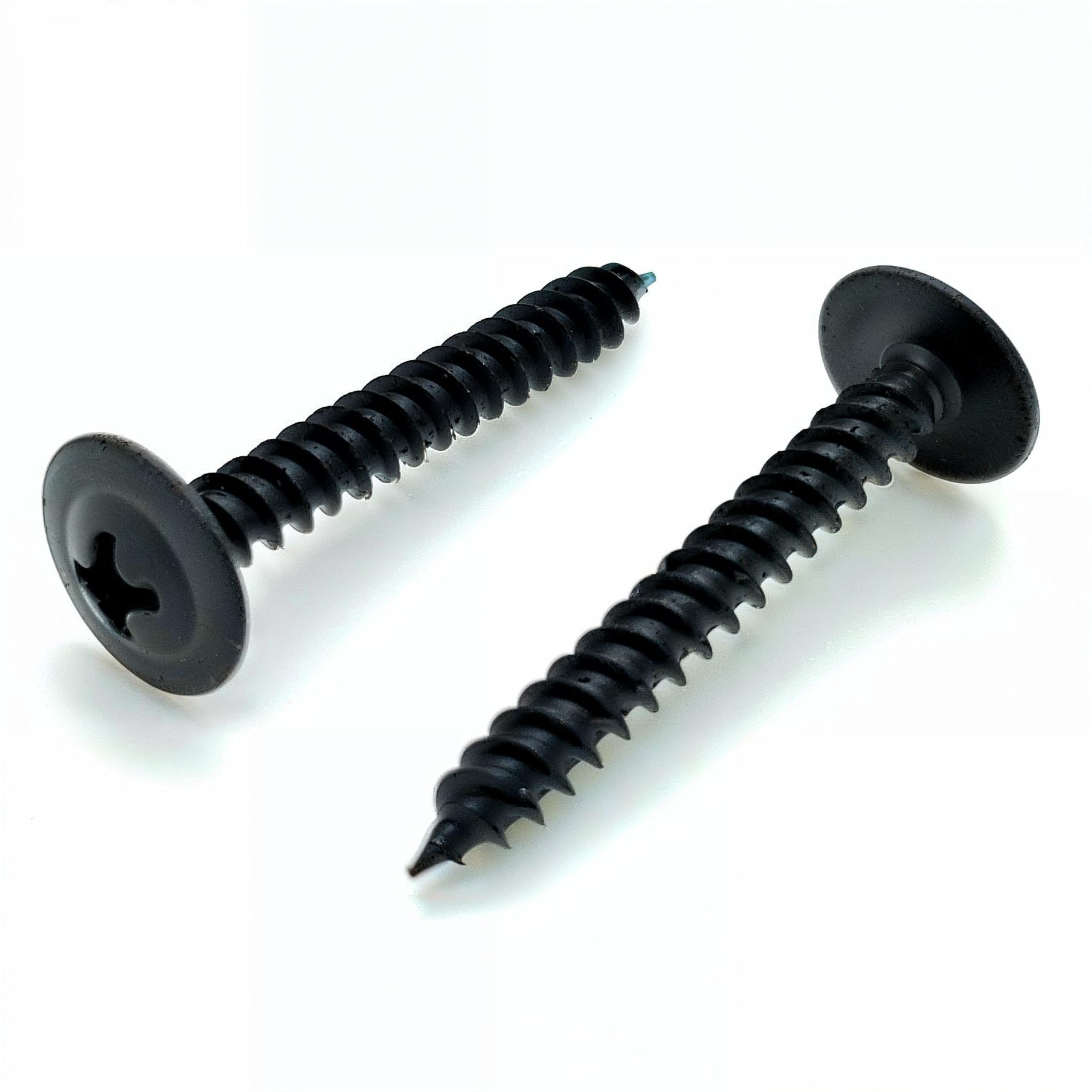 Photo 1 of BCP Fasteners #8 x 1-1/4", 100 Qty Black Wood Screws - Phillips Modified Truss Head Wood Screw, Black Phosphate Coated Carbon Steel, Perfect for Wood-to-Wood & Thin Metal Fastening Projects BCP1080