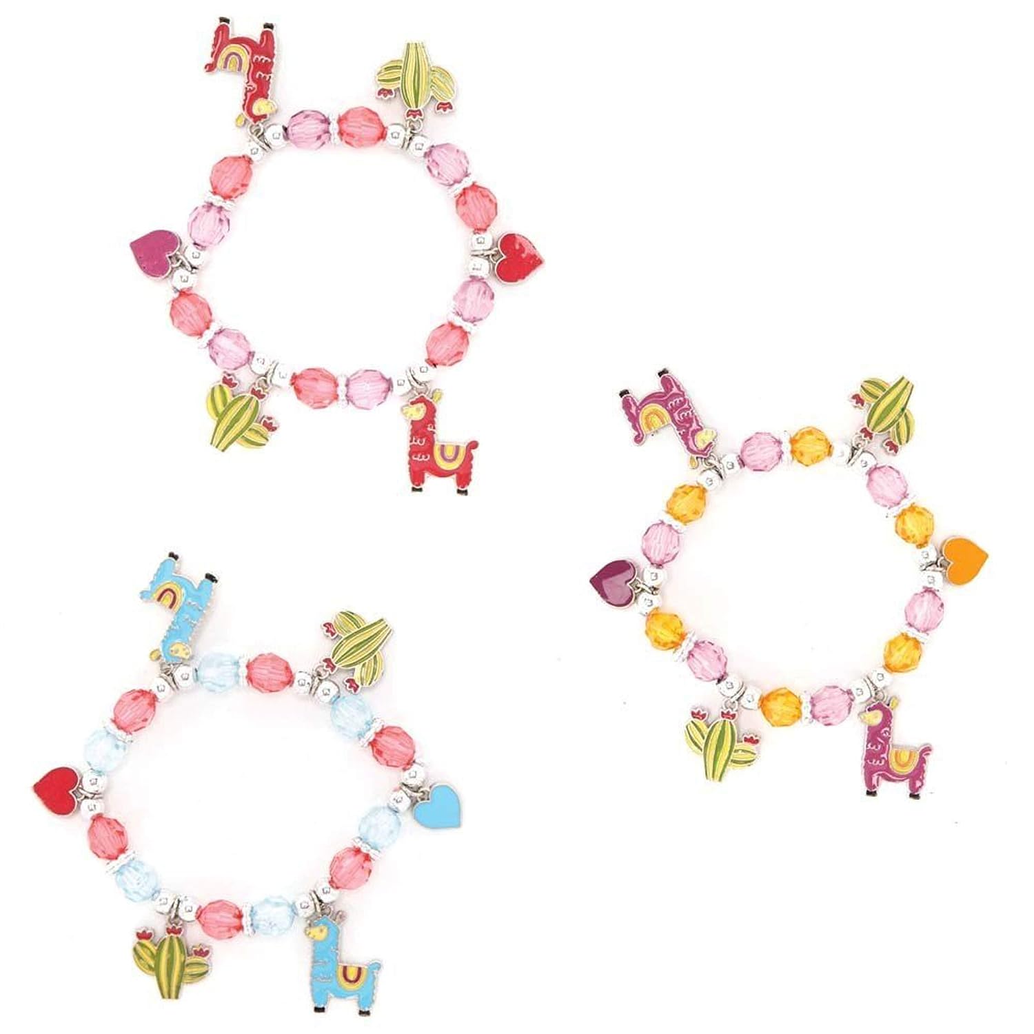 Baker Ross AX723 Llama Charm Bracelet Kits, Pack of 3, Perfect for Childrens Jewellery Crafts Party Bags and Gifts - Image 3