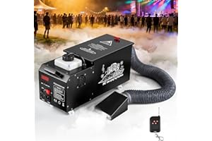 Low Lying Fog Machine Water Based, 1800W Ground Fog Machine with Wireless Remote, DMX 512 & Manual Control | Replaces Bulky D