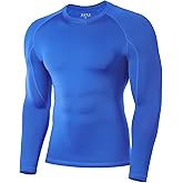 Poekuao Men's UPF 50+ Long Sleeve Compression Shirts Cool Dry Workout Undershirts Athletic Base Layer for Sports Running Gym