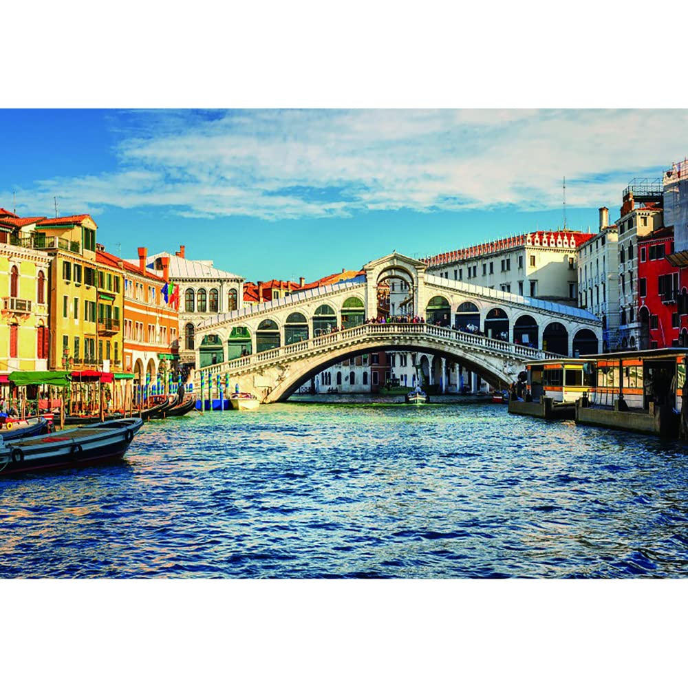 Aoihrraan 2,2x1,5m Italy Town Backdrop Venice Rialto Bridge Historical Culture Scenery Sunlight Boat Gondola River Photography Background Wedding Party Travel Lovers Kids Adults Portrait Photo Props