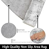 Famibay Round Rug 150cm Grey Abstract Thin 5mm Non Slip Washable view 3