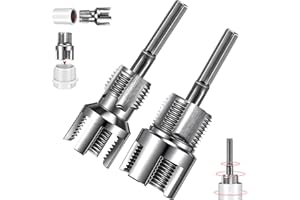Otoolling 2 Pcs Pipe Thread Cutting Tool, Integrated Internal & External Pipe Threading Tool, Electric Drill Compatible PVC Tube Threader Kit, 1/2", 3/4", 1'' Tube Sizes Rethreading Kit (2 Sizes)