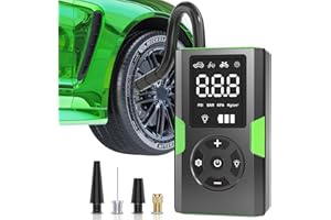 MARBERO Tire Inflator Portable Air Compressor 150PSI Cordless Rechargeable Car Tire Air Pump Portable Auto Off Tire Pump with Pressure Gauge LED Light for Travel Motorcycle Bike Soccer Basketball Swim Ring