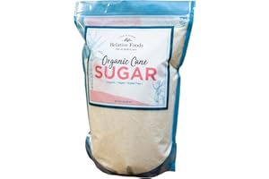 RELATIVE FOODS Organic Cane Sugar Crystals (5lb sugar packet) - Preservative & bone-char free, vegan food sugar substitute, gluten free, Non-GMO, fine natural sugar sweetener for cooking, beverages, & more