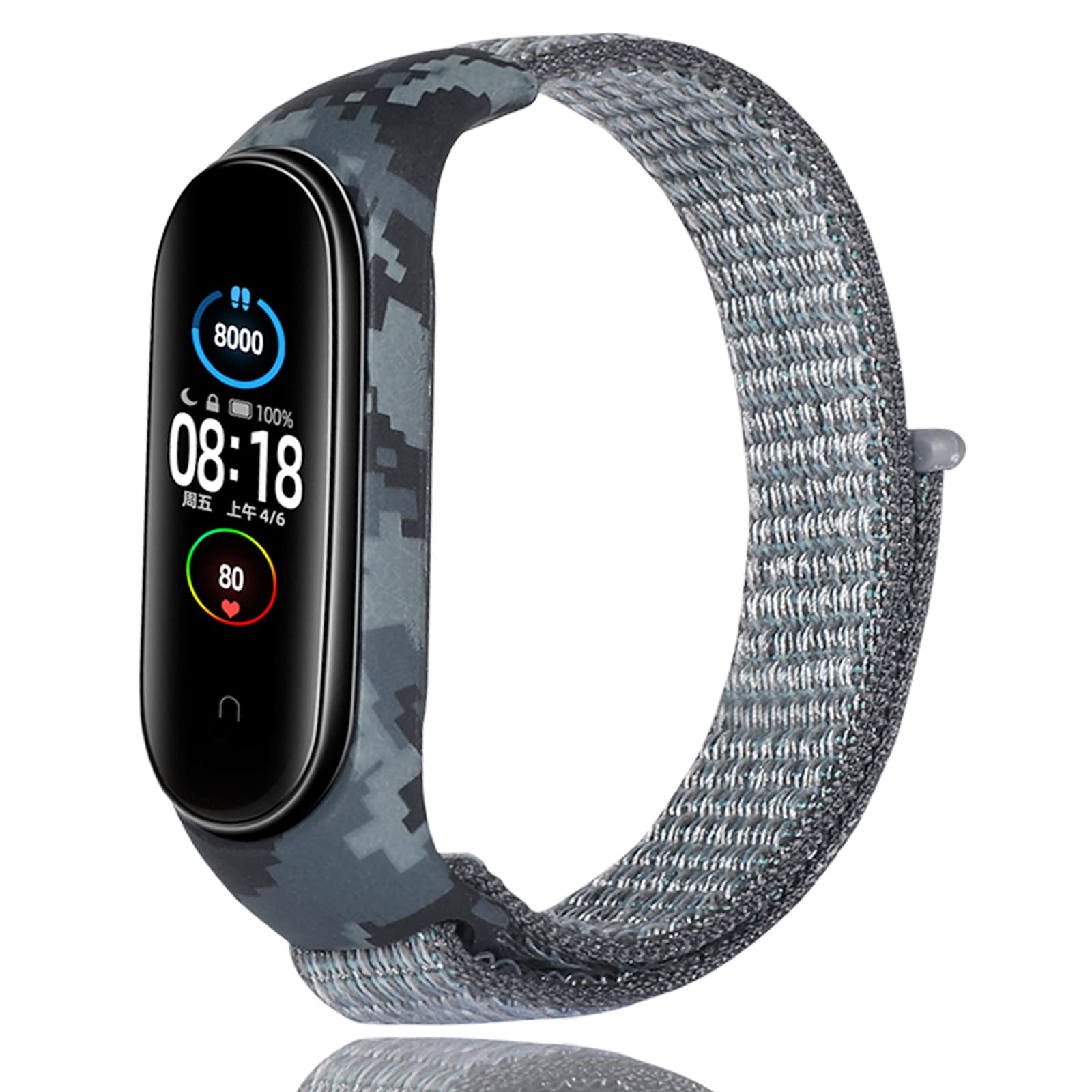 Keecuty Bracelet Compatible with Xiaomi Mi Band 6 Bracelet Xiaomi Mi Band 5 Bracelet, Adjustable Nylon Replacement Strap Compatible Xiaomi Mi Band 4/xiaomi Mi Band 3 for Women Men