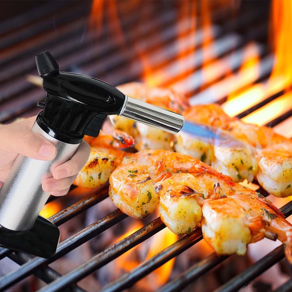 Butane Torch - SUMGOTT Culinary Blow Torch Cooking Kitchen With Adjustable Safest Flame for Pastries, Desserts, Brazing, Soldering, Camping, Welding, Barbecues