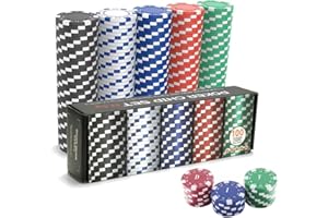 CUNHUY Casino Poker Chip Set - 100 Clay Poker Chips, 11.5g, Gift Box - Blackjack, Texas Holdem