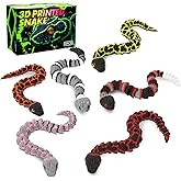 6 Pack 3D Printed Snake Toys , Articulated Multicolor Fidget Snakes Flexible 3D Printed Animals, Collectible Animal Figures, Halloween Home Office Executive Desk Decor, Christmas 3D Print Toy 2025