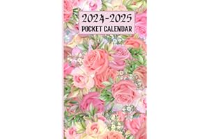 2024-2025 Pocket Calendar: Two-Year Monthly Planner for Purse | 24 Months from January 2024 to December 2025 | Watercolor Flower Cover.