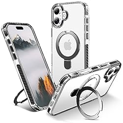 UMIONE for iPhone 16 Clear Magnetic case with Stand