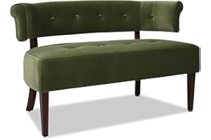 Jennifer Taylor Home Jared Roll Arm Upholstered Tufted Entryway Bench with Back Settee