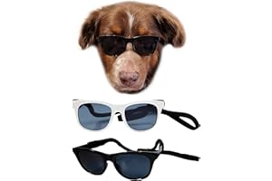 STYLE VAULT G006 Dog Pet 80s Costume Sunglasses Prop Photoshoot Medium Breeds 20-40 lbs (2-Pack Black+White)