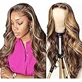 WOWQUEEN Ombre Lace Front Wig Human Hair 4/27 Highlight Honey Blonde 13x4 HD Transparent Lace Front Wigs Human Hair Pre Plucked Colored Glueless Body Wave Frontal Wigs for Women 180% Density 26 Inch