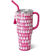 Swig Life 40oz Mega Mug, 40 oz Tumbler with Handle and Straw, Cup Holder Friendly, Dishwasher Safe, Extra Large Insulated Tumbler, Stainless Steel (Faboolous)