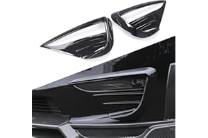 yhcdsea for 2020-2024 Tesla Model Y Front Fog Light Cover Trim Eyebrow Frame Decorative Accessories (Glossy Black)