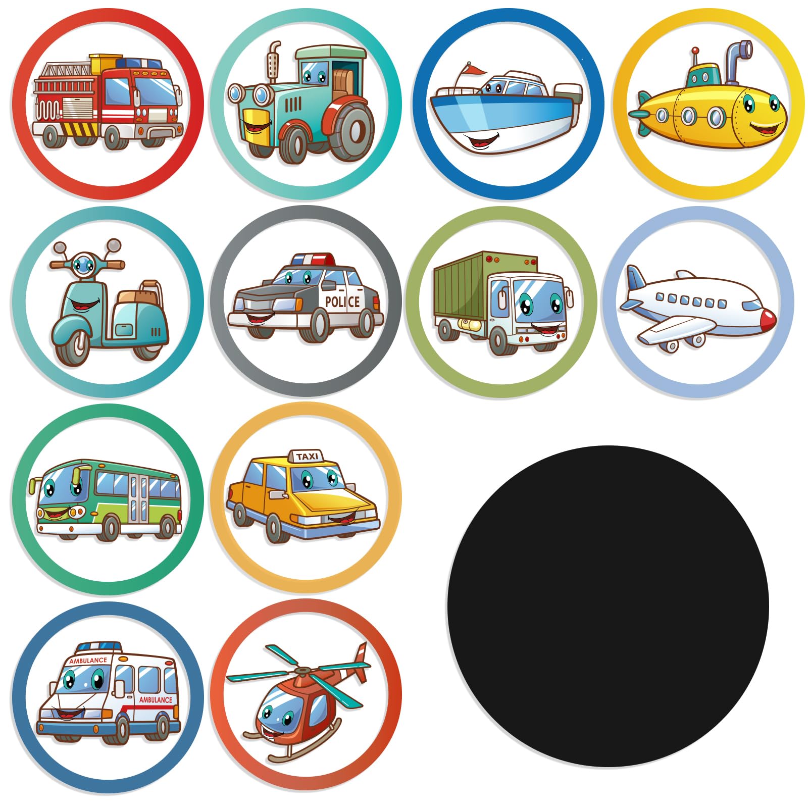 Photo 1 of Geyee 24 Pcs Potty Training Stickers Potty You Pee on Toilet Reveal Stickers Chart Reusable Pee Decals Color Changing Seat Toilet Targets for Boys Girls Kids Training Use(Vehicle)