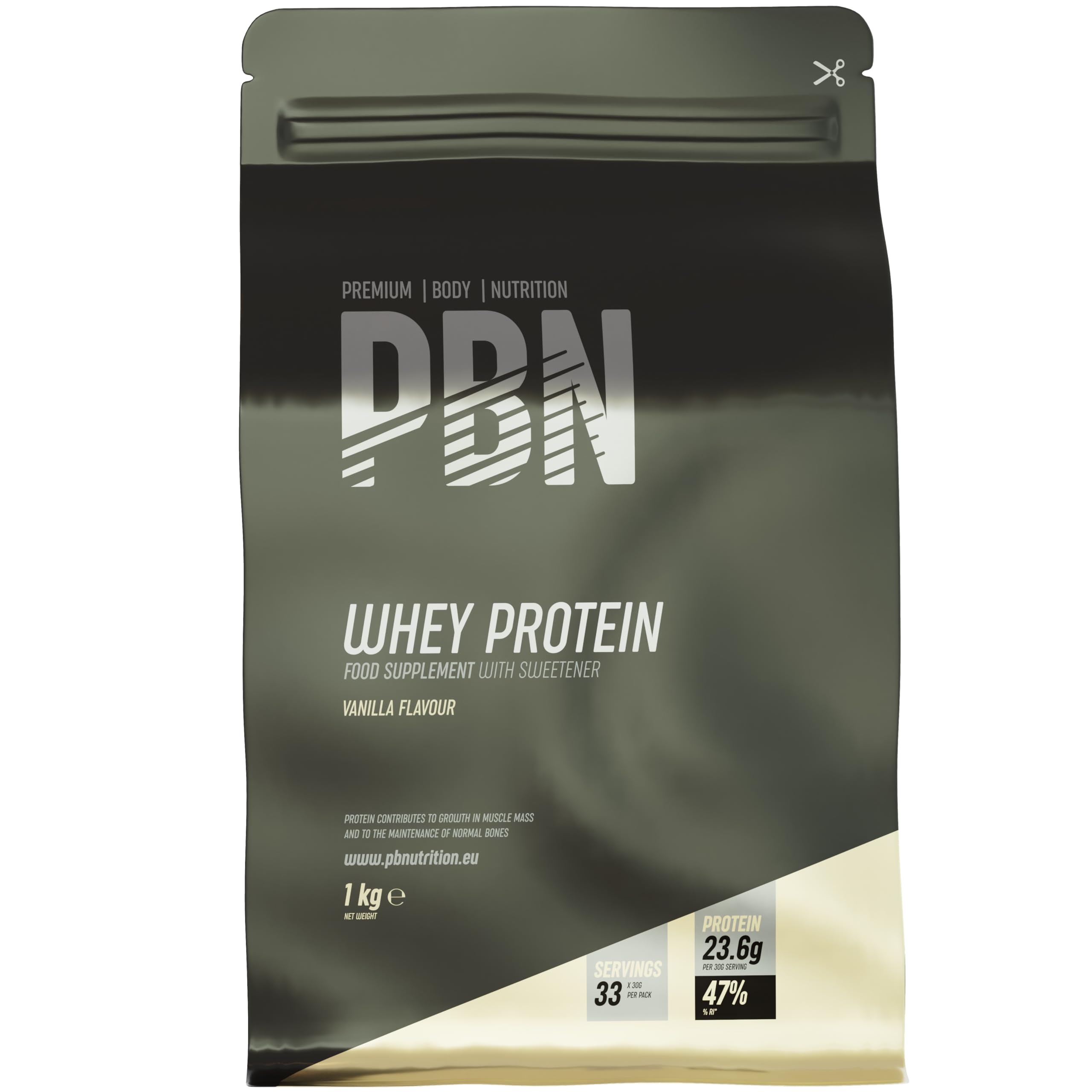 PBN - Premium Body Nutrition Whey Protein 1kg Vanilla, New Improved Flavour