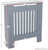 Vida Designs Chelsea Radiator Cover Grey Small Modern Vertical Slat view 7