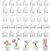 Small Glass Bud Vases for Centerpieces - Hewory 40pcs Clear Sturdy Cute Flower Vases Bulk, Mini Bottle Vase for Wedding Home Decor Birthday Party Events Mother's Day Bridal Shower Gifts Table Decor