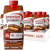 Premier Protein 30g High Protein Shake, Chocolate Peanut Butter, 12 Pack | 160 Calories, 24 Vitamins &amp; Minerals, No Added Sugar, Supports Muscle Health, Gluten-Free, 11 oz
