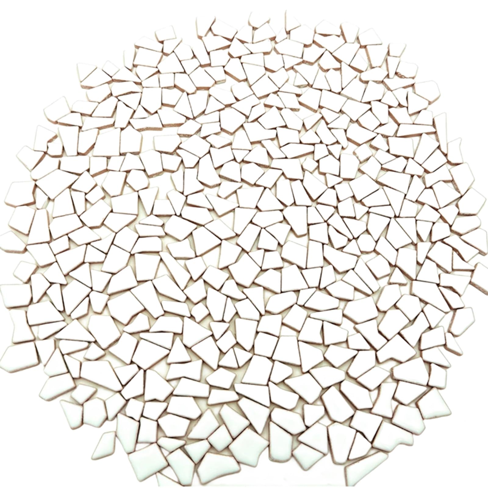 Photo 1 of 1.1LB Irregular Ceramics Mosaic Tiles, Mosaic Pieces Stones for DIY Mosaic Making Craft Hobby Arts Home Wall Decoration (White)