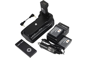 DSTE Replacement for Wireless Remote Control EOS-800D Vertical Battery Grip + 2X LP-E17 Battery + Travel Car Charger Compatib