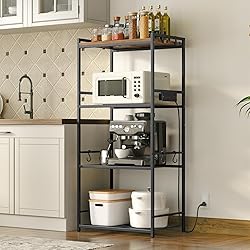 MAHANCRIS Bakers Rack with Power Outlet, Microwave