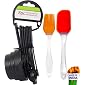 Bulfyss Popular Combo - 8Pcs Black Measuring Cups and Spoons Set, Silicone Series Spatula and Brush Set
