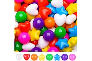 TRENDPLAY Ball Pit Balls Star and Heart Shapes for Toddlers - 100 Count Plastic Balls for Ball Pit Fun and Play, Different Shapes