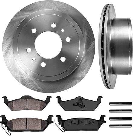 Amazon Crk リア348 Mm プレミアム Oe 6 ラグ 2 ブレーキディスクローター 4 セラミックブレーキパッド クリップ Ford F 150 Mark Ltに適合 ブレーキパーツ 車 バイク