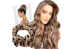 TUKLYE Upgraded Heatless Hair Curlers, Sleep Tie Scrunchie for Long Hair Heatless Lazy Sleep Hair Roller to Sleep in Overnight Heatless Curling Rob Headband Soft No Heat Ponytail Hairband(Brown Polka dots)