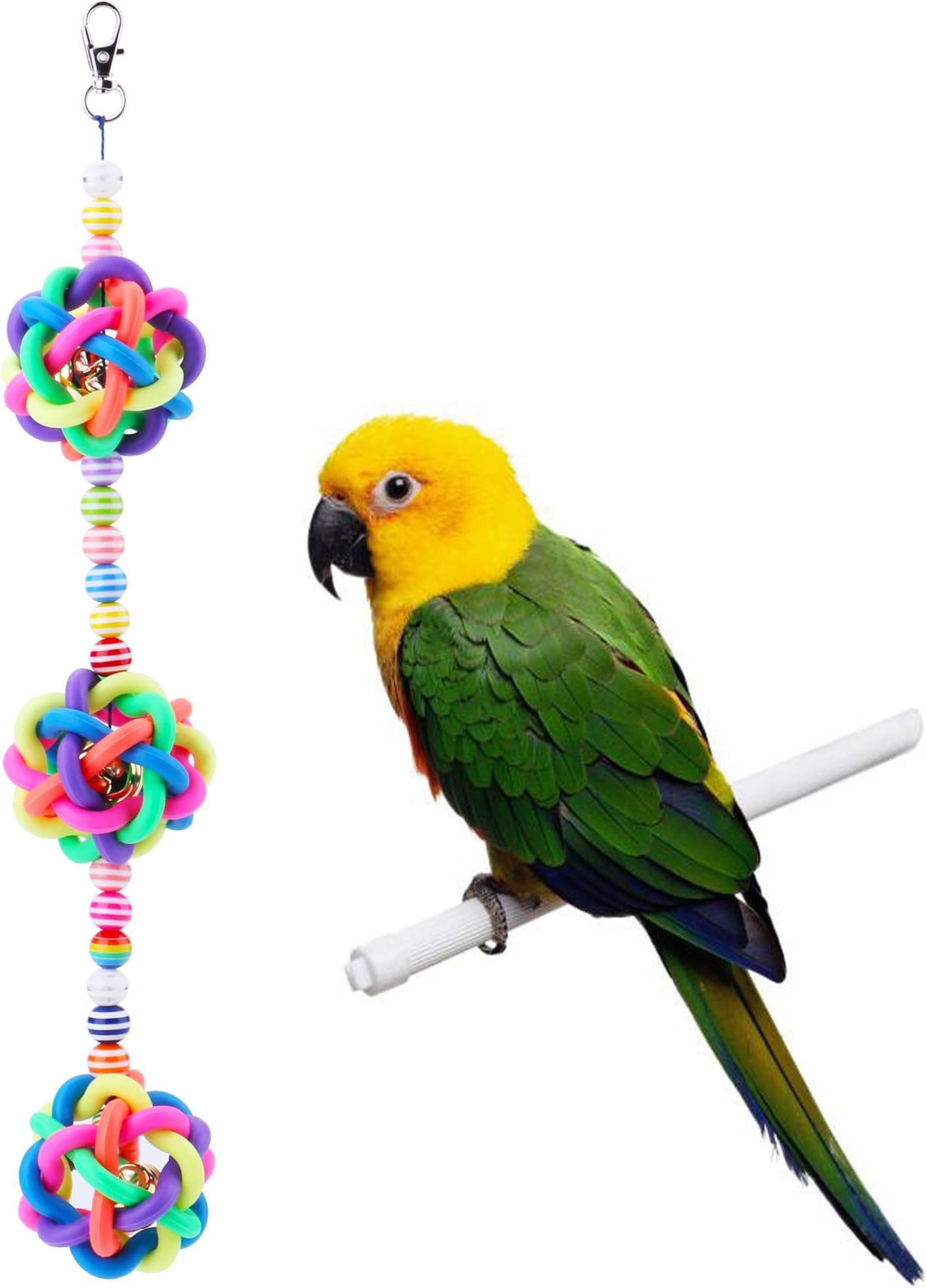 Wandergo Colorful Bird Toys with Bells for Small and Medium Parrot