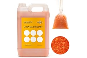 wisedry [ 8 LBS ] Reusable Silica Gel Beads Color Indicating Rechargeable Desiccant Beads Bulk with 20 Pcs Organza Drawstring Bags