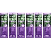 ZIG-ZAG Hemp Wraps 6-Pack - OG Purple (2 Wraps per Pack) 100% Natural Hemp, Slow-Burning Rolling Paper