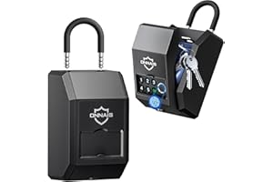 ONNAIS Smart Key Lock Box, Fingerprint Recognition and Password Unlocking Protable Lockbox for Keys,Wall Mounted and Hanging Lock Box for Keys with code, Weatherproof Key Holder Lock Box for Outside
