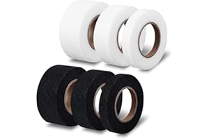 NUFIWRA 6 Rolls of Versatile Hemming Tape, 162 Yards of No-Sew Iron-On Fabric Fusing Tape for Easy Clothes Repair and Sewing Projects, Ideal for Pants, Dresse, Curtain and More (0.4/0.8/1.2 inch, White/Black)